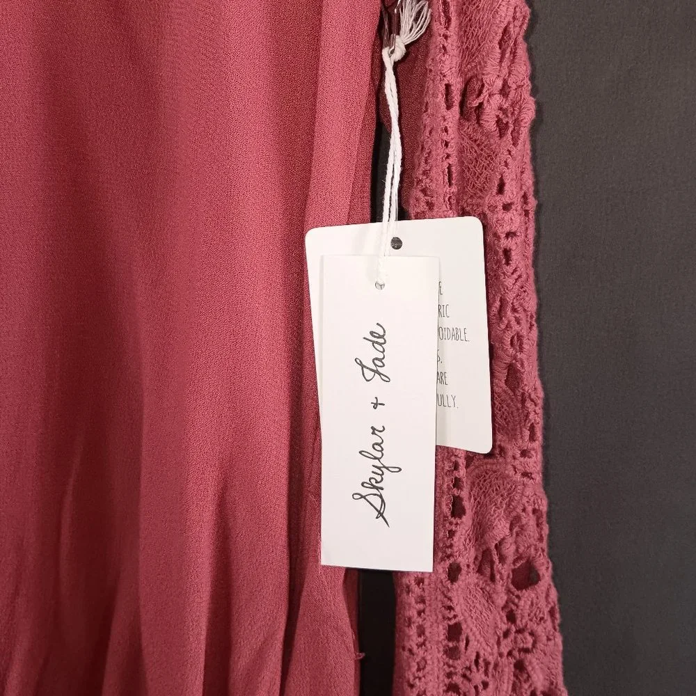 WOMEN'S RUST EMBROIDERED LONG SLEEVE SHIRT, NWT ADORABLE! - Picture 4 of 4